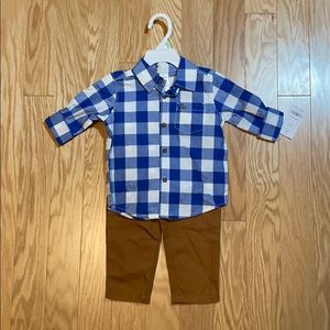 NWT Carter’s Boys Button-up Shirt & Pants Set